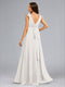 A-Line/Princess Sleeveless Long Chiffon Maternity Wedding Dresses with Bow & Pleats
