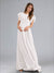 A-Line/Princess Scoop Flutter Sleeves Ruched Baby Shower Wedding Dresses with Sash