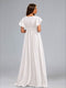 A-Line/Princess Scoop Flutter Sleeves Ruched Maternity Wedding Dresses with Sash