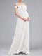 A-Line/Princess Off-the-Shoulder Sleeveless Ruched Formal Maternity Wedding Dresses