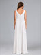 A-Line/Princess V-Neck Sleeveless Ruched Floor-Length Maternity Wedding Dresses