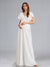 A-Line/Princess V-Neck Flutter Sleeves Ruched Stylish Baby Shower Wedding Dresses