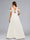 A-Line/Princess Cold Shoulder Floor-Length Maternity Wedding Dresses with Button