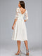A-Line/Princess Scoop Neck Knee-Length Chiffon Maternity Wedding Dresses with Bow
