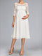 A-Line/Princess Scoop Neck Knee-Length Chiffon Maternity Wedding Dresses with Bow
