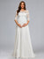 A-Line/Princess Scoop Neck Floor-Length Chiffon Baby Shower Wedding Dresses with Lace