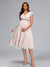 A-Line/Princess V-Neck Knee-Length Lace Baby Shower Wedding Dresses with Sash
