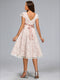 A-Line/Princess V-Neck Knee-Length Lace Maternity Wedding Dresses with Sash