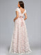 A-Line/Princess V-Neck Floor-Length Lace Maternity Wedding Dresses with Sash