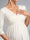 A-Line/Princess V-Neck 3/4 Sleeves Tea-Length Lace Maternity Wedding Dresses with Bowknot
