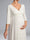 A-Line/Princess V-Neck 3/4 Sleeves Floor-Length Maternity Wedding Dresses with Bowknot