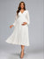 A-Line/Princess V-Neck Tea-Length Long Sleeves Chiffon Baby Shower Wedding Dresses with Bowknot