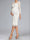 Sheath/Cloumn Scoop Neck Tea-Length Long Sleeves Lace Maternity Wedding Dresses with Bowknot