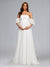 A-Line/Princess Strapless Sweep Train Chiffon Baby Shower Wedding Dresses