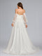 A-Line/Princess Strapless Tulle Sweep Train Maternity Wedding Dresses with Removable Sleeves