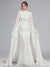 Trumpet/Mermaid High Neck Lace Sweep Train Long Sleeves Baby Shower Wedding Dresses with Waist Cape