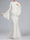 Trumpet/Mermaid High Neck Lace Sweep Train Long Sleeves Maternity Wedding Dresses with Waist Cape