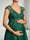 A-Line/Princess V-Neck Cap Sleeves Floor Length Maternity Wedding Guest Dresses with Lace