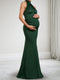 Trumpet/Mermaid Halter Neck Sleeveless Floor Length Maternity Wedding Guest Dresses