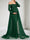 Sheath/Cloumn Off-the-Shoulder Long Sleeves Floor Length Maternity Wedding Guest Dresses with Waist Cape