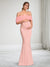 Trumpet/Mermaid Off-the-Shoulder Floor-Length Baby Shower Wedding Guest Dresses with 3D Floral
