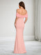 Trumpet/Mermaid Off-the-Shoulder Floor-Length Maternity Wedding Guest Dresses with 3D Floral