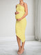 Sheath/Cloumn One Shoulder Sleeveless Ruched Asymmetrical Maternity Wedding Guest Dresses