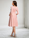 A-Line/Princess Scoop Neck Half Sleeves Knee-Length Maternity Wedding Guest Dresses