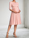 A-Line/Princess Scoop Neck Half Sleeves Knee-Length Maternity Wedding Guest Dresses