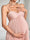 A-Line/Princess Spaghetti Straps Tea-Length Asymmetrical Pleated Satin Maternity Wedding Guest Dresses