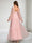 A-Line/Princess Square Neck Ankle-Length Long Sleeves Tulle Maternity Wedding Guest Dresses with Bowknot