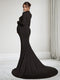 Trumpet/Mermaid High Neck Court Train Long Sleeves Maternity Wedding Guest Dresses