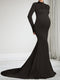 Trumpet/Mermaid High Neck Court Train Long Sleeves Maternity Wedding Guest Dresses