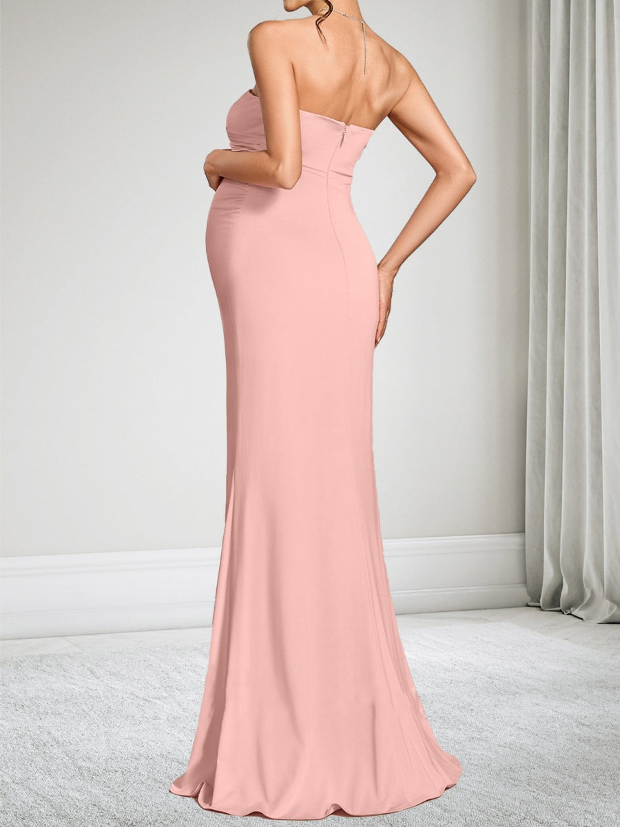 Trumpet/Mermaid Off-the-Shoulder Floor-Length Maternity Wedding Guest Dresses with Cape