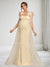 A-Line/Princess Sleeveless Tulle Floor-Length Baby Shower Wedding Guest Dresses with Bowknot