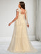 A-Line/Princess Sleeveless Tulle Floor-Length Maternity Wedding Guest Dresses with Bowknot