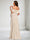Sheath/Cloumn Off-the-Shoulder Sleeveless Floor-Length Maternity Wedding Guest Dresses with Pleated
