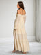 A-Line/Princess Off-the-Shoulder Long Sleeves Chiffon Ankle-Length Maternity Wedding Guest Dresses with Side Slit