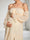 A-Line/Princess Off-the-Shoulder Long Sleeves Chiffon Ankle-Length Maternity Wedding Guest Dresses with Side Slit