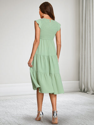 A-Line/Princess Round Neck Sleeveless Knee-Length Chiffon Baby Shower Wedding Guest Dresses