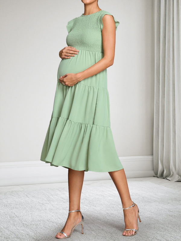 A-Line/Princess Round Neck Sleeveless Knee-Length Chiffon Baby Shower Wedding Guest Dresses