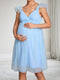 A-Line/Princess V-Neck Cap Sleeves Knee-Length Tulle Maternity Wedding Guest Dresses