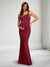 Trumpet/Mermaid Asymmetrical Neck Sleeveless Floor-Length Baby Shower Wedding Guest Dresses