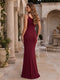 Trumpet/Mermaid Asymmetrical Neck Sleeveless Floor-Length Maternity Wedding Guest Dresses