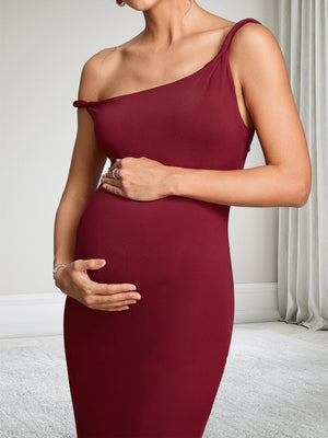 Trumpet/Mermaid Asymmetrical Neck Sleeveless Floor-Length Baby Shower Wedding Guest Dresses