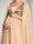 A-Line/Princess Square Neck Floor-Length Chiffon Maternity Wedding Guest Dresses with Cape & Sequins