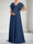 A-Line/Princess V-Neck Short Sleeves Chiffon Floor-Length Maternity Wedding Guest Dresses with Appliques