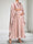 A-Line/Princess Round Neck Pleated Satin Ankle-Length Maternity Wedding Guest Dresses with Cape