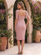 Sheath/Cloumn Square Neck Chiffon Knee-Length Maternity Wedding Guest Dresses with Bowknot