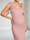 Sheath/Cloumn Square Neck Chiffon Knee-Length Maternity Wedding Guest Dresses with Bowknot